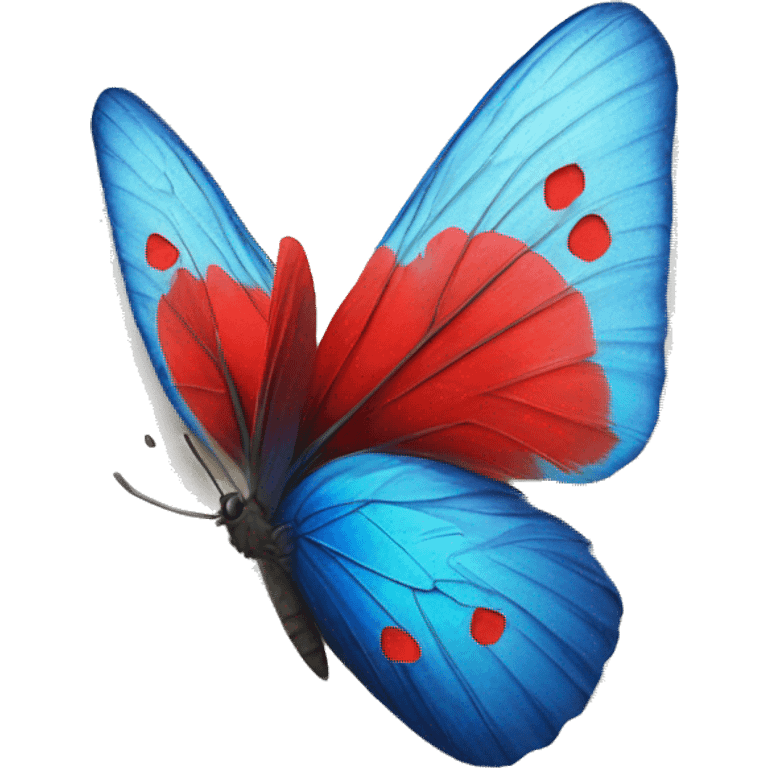 Red heart blue butterfly  emoji