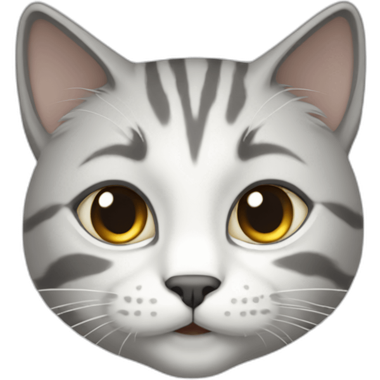 white and grey female cat emoji