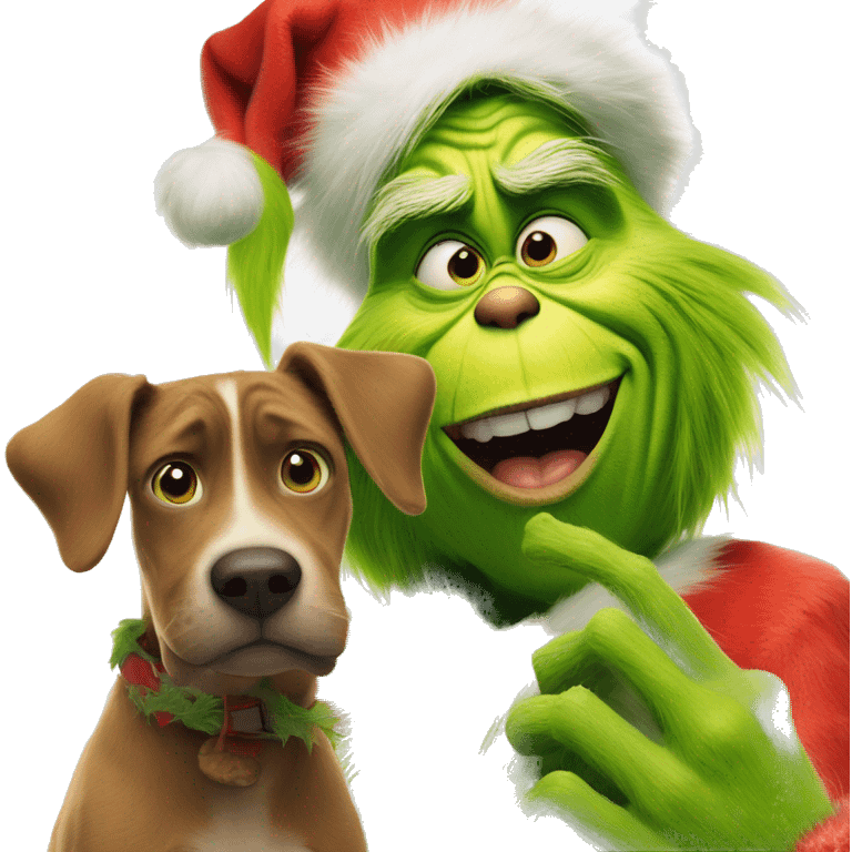 The grinch with his dog max emoji