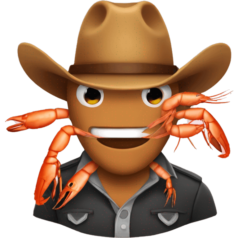 Shrimp with cowboy hat emoji