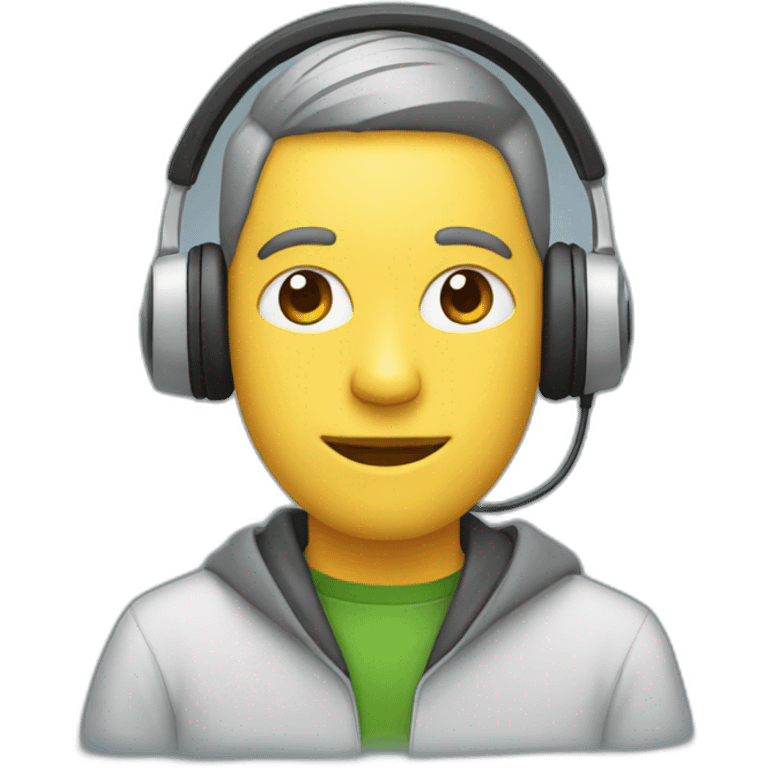  Programmer with headphones and computer emoji