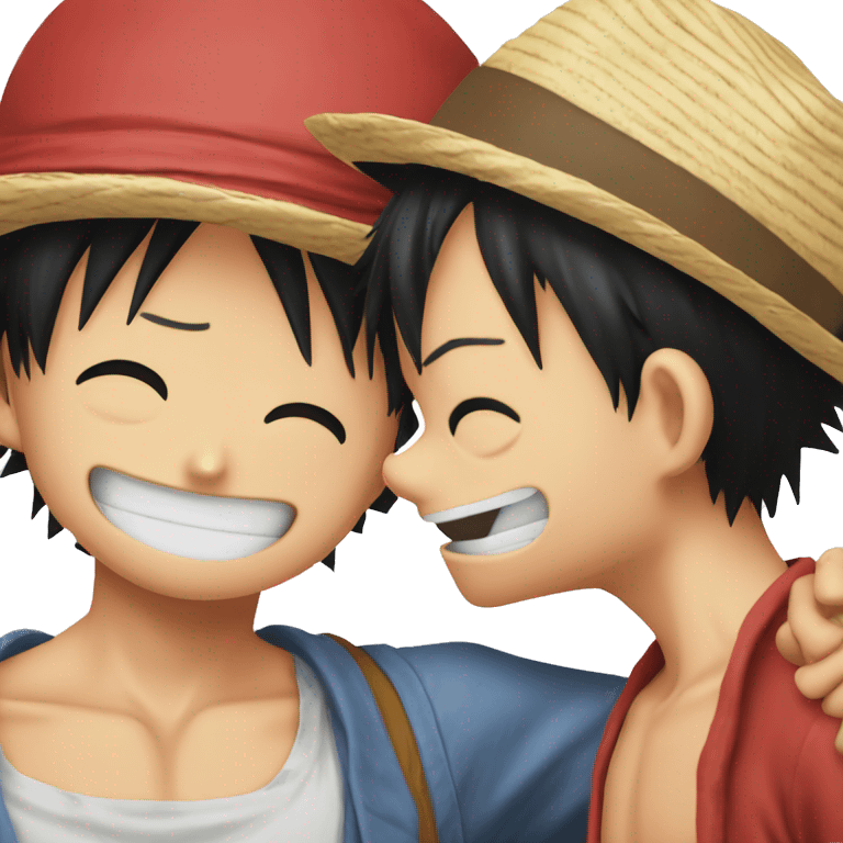 Monkey D. Luffy and his brother ace hugging each other and crying  emoji