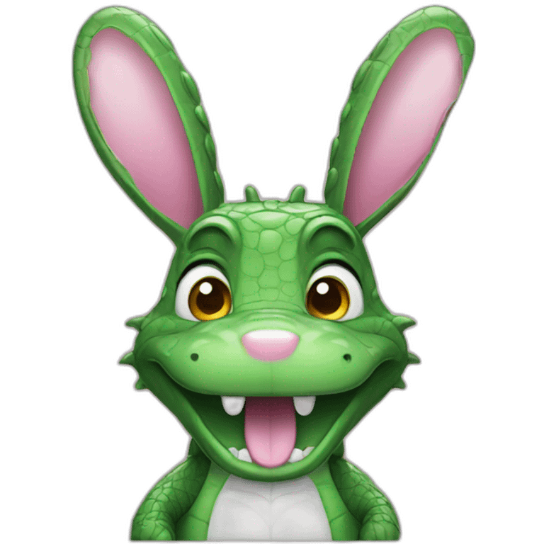 alligator with bunny face and bunny ears emoji