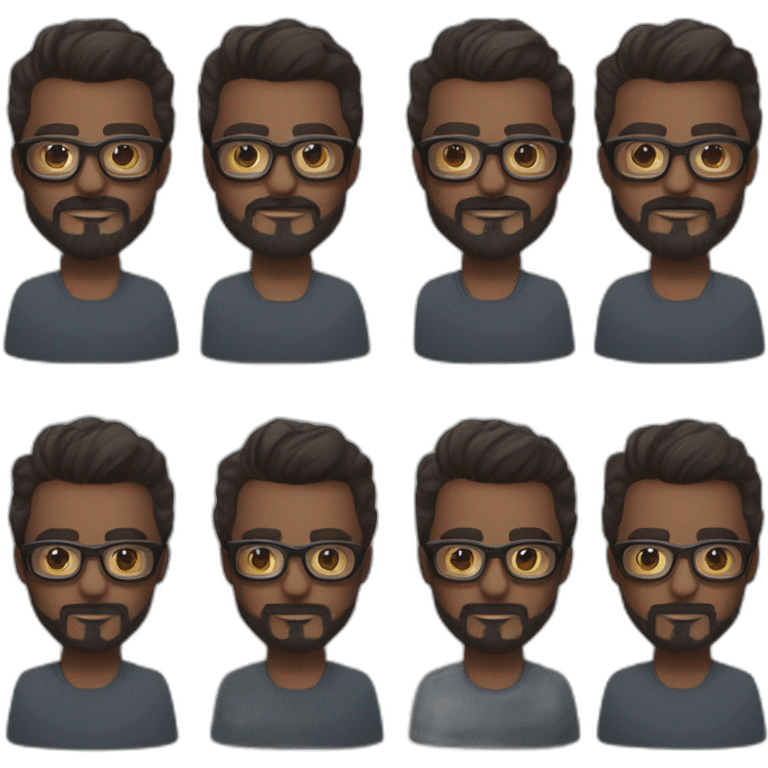 Data engineer Tony Stark-style beard, with glasses, dark skin emoji