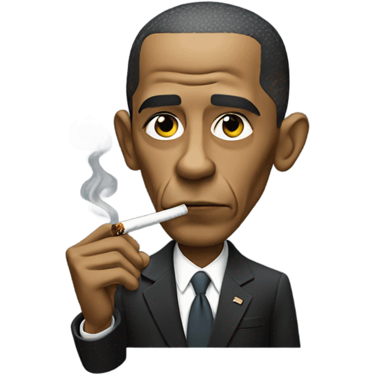 Obama smoking a cig emoji