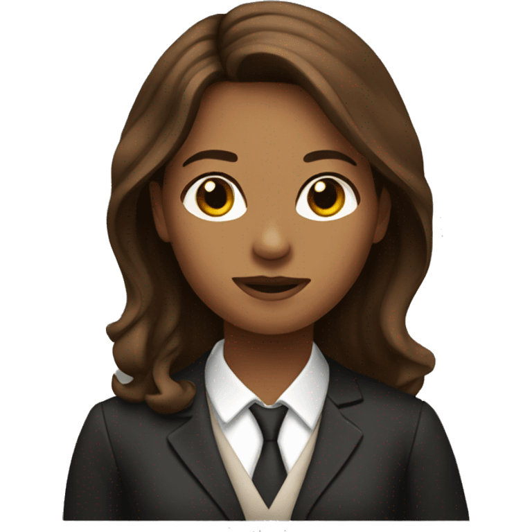 Long brown haired girl lawyer emoji