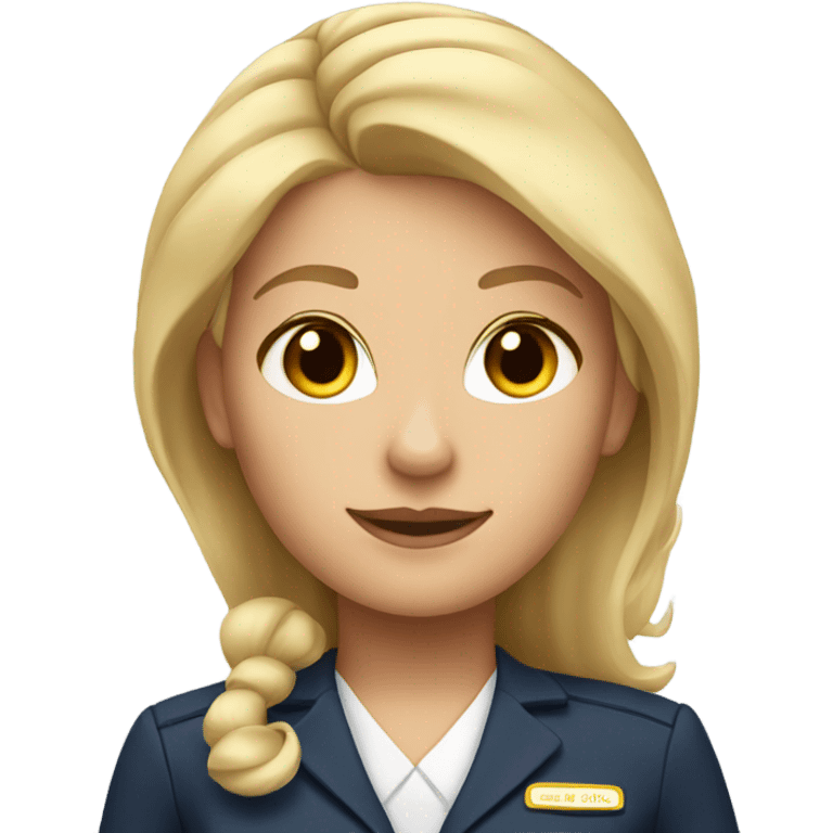 Blonde hair brown eye flight attendant  emoji