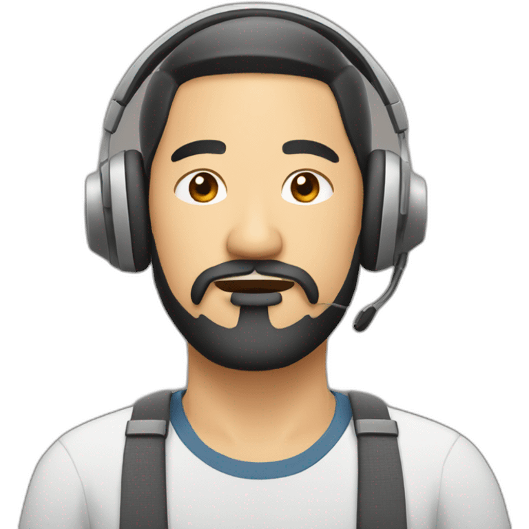 asian-beard-man-wearing-headphone emoji