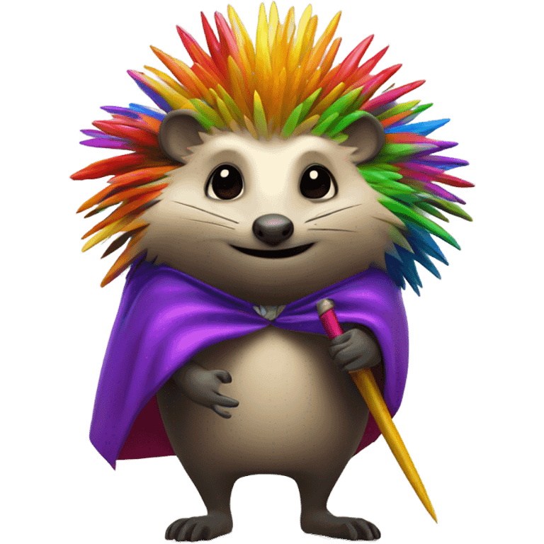 Rainbow hedgehog supervillain  emoji