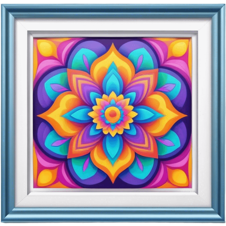 Psychedelic colored photo frame emoji