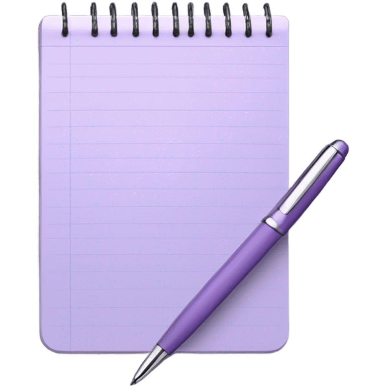 Light purple notepad with pen emoji