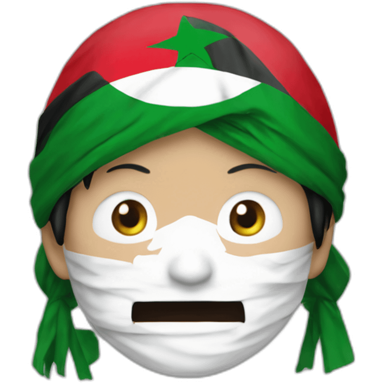 Luffy main drapeau  Palestine emoji