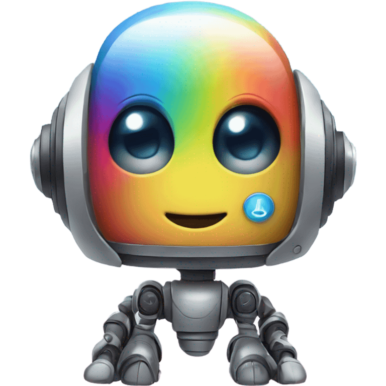 cute robot under the rainbow emoji