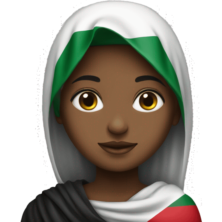 Girl with a palestinian flag emoji