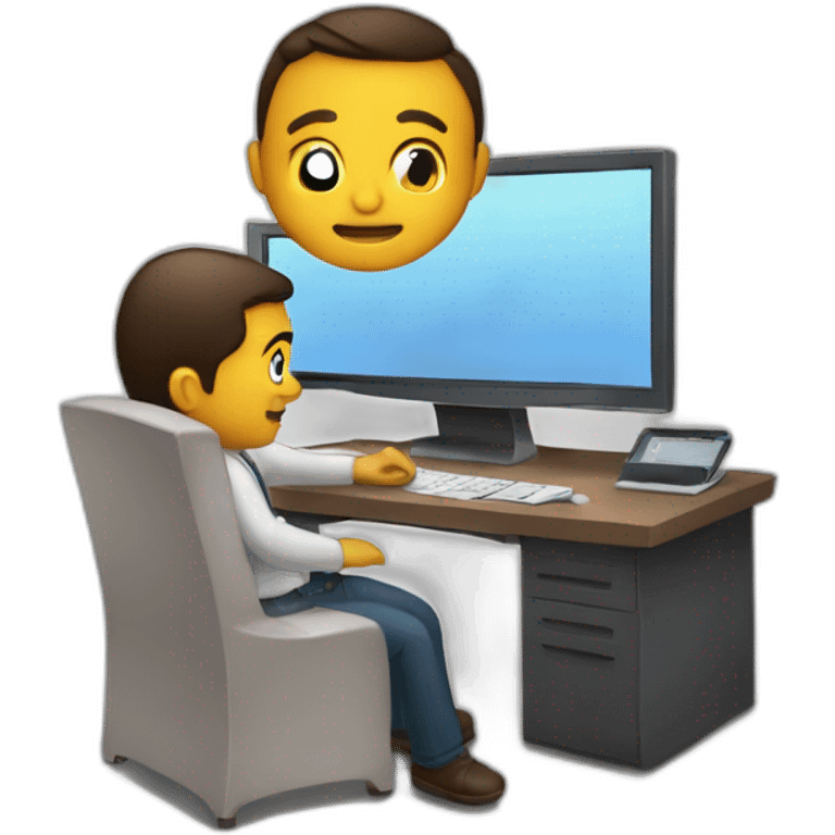 Francisco Dispo Jr. working in front of a computer emoji