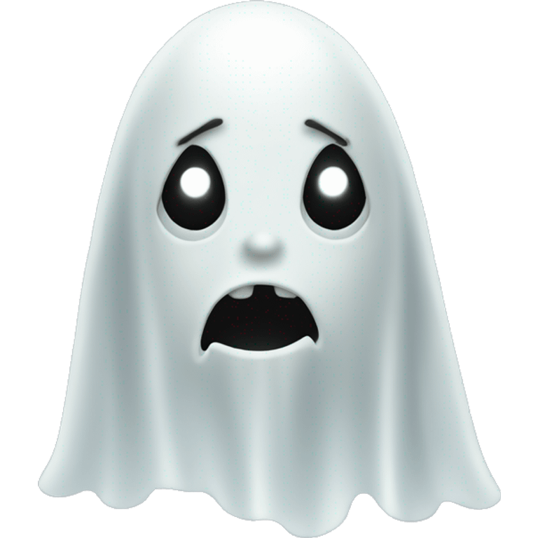 ghost with neutral expression. straight line for mouth emoji