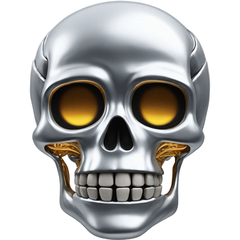 Skeleton made out of chrome emoji