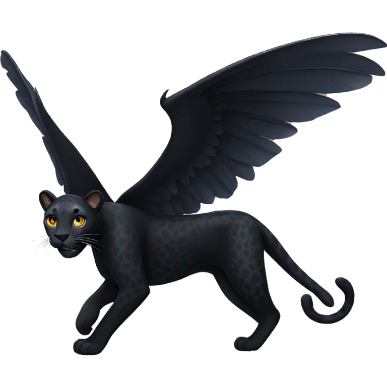 black leopard with wings emoji