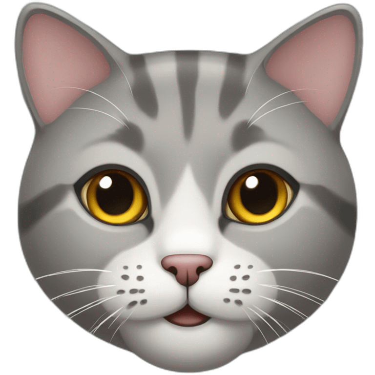 smiling gray scottish straight cat face emoji