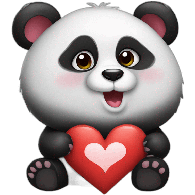 Panda with heart  emoji