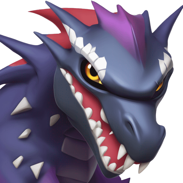 Black Cool Edgy Nargacuga-Garchomp-Noivern-Noibat Fakémon  with White and Red and purple and black Edgy markings emoji