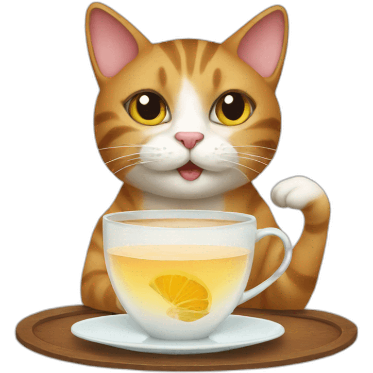 cat drinking tea emoji