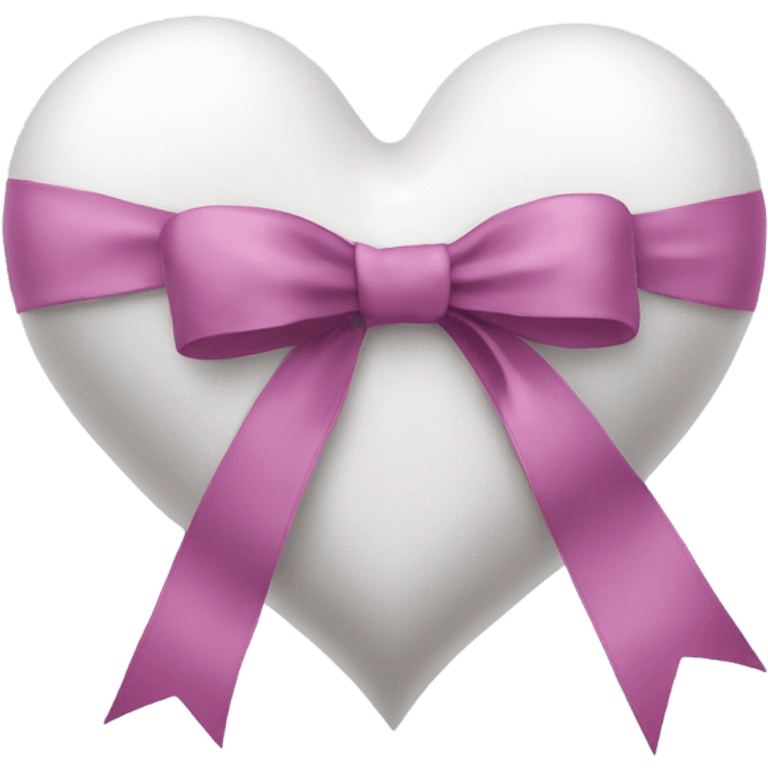 White heart with ribbon bow emoji