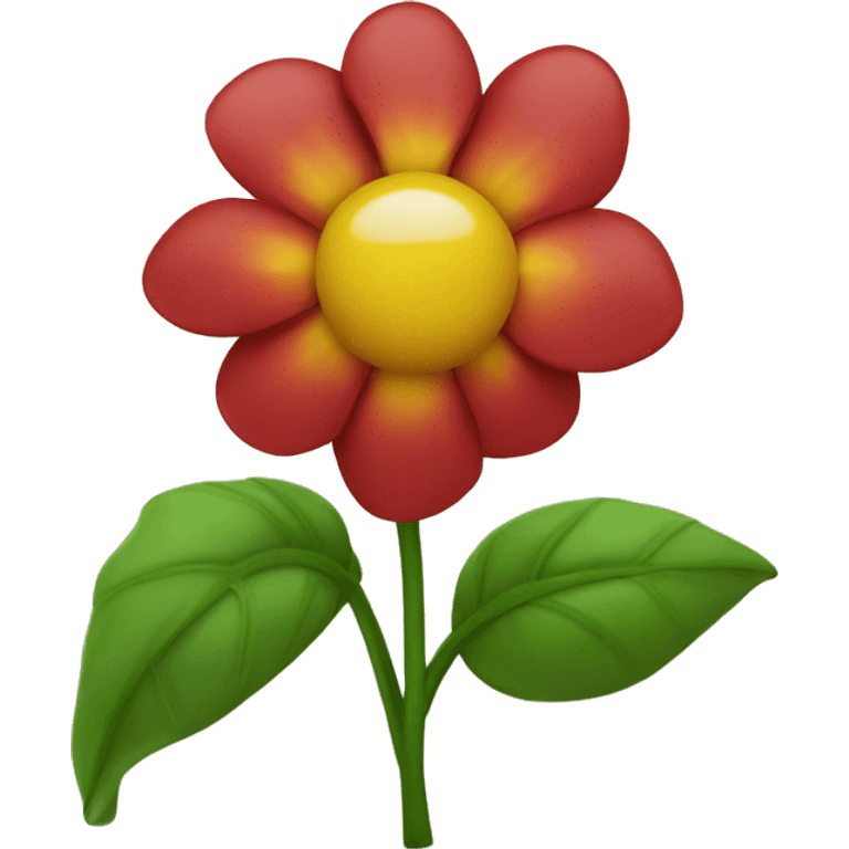 Flower with red petals and a yellow middle  emoji