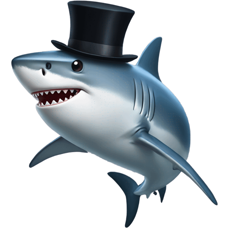 Shark with a top hat emoji