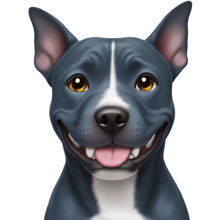 Blue staffy smile emoji