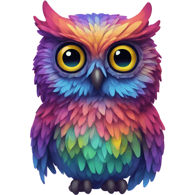 Psychedelic owl emoji