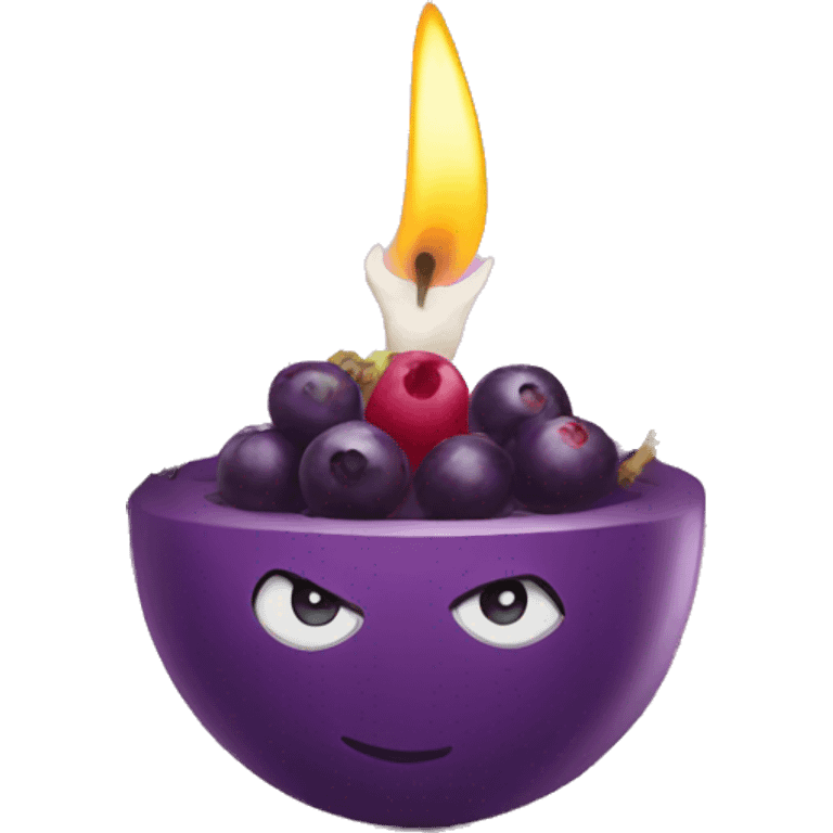 candle riding acai emoji