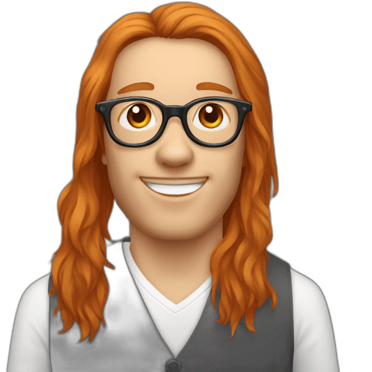 Springer spaniel with owner man and girl orange hair with glasses emoji