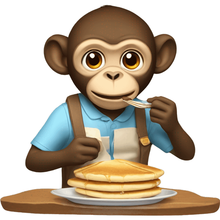 Monkey eating pancakes emoji