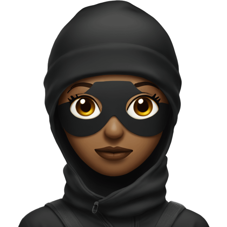 Black girl with full face ski mask  emoji