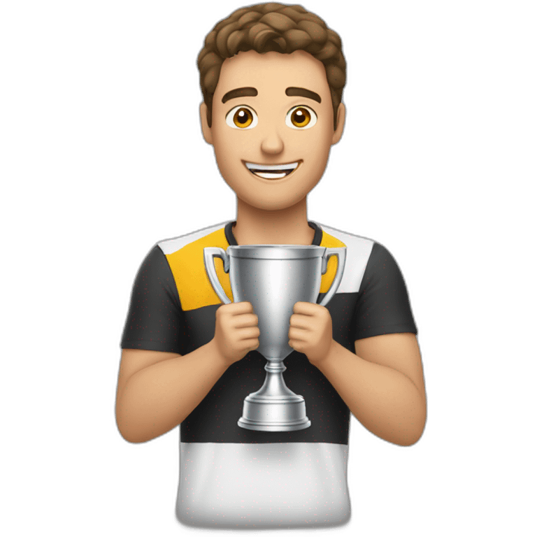 A guy with the Winner cup emoji