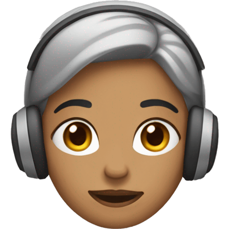 Mujer con audífonos  emoji