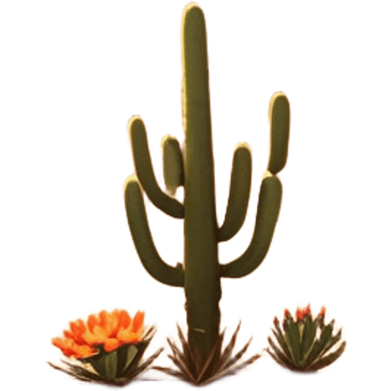 Cinematic Realistic Desert Emoji in a frame, Expansive and arid, with vast stretches of golden sand dunes and scattered cacti, the sun casting a warm, almost orange glow over the dry, cracked earth. The horizon blurs into a heat shimmer, while the occasional desert flower adds a splash of color to the barren landscape. Soft glowing outline, capturing the essence of the harsh yet stunning beauty of the desert, calm and quiet, filled with silence and mystery. emoji