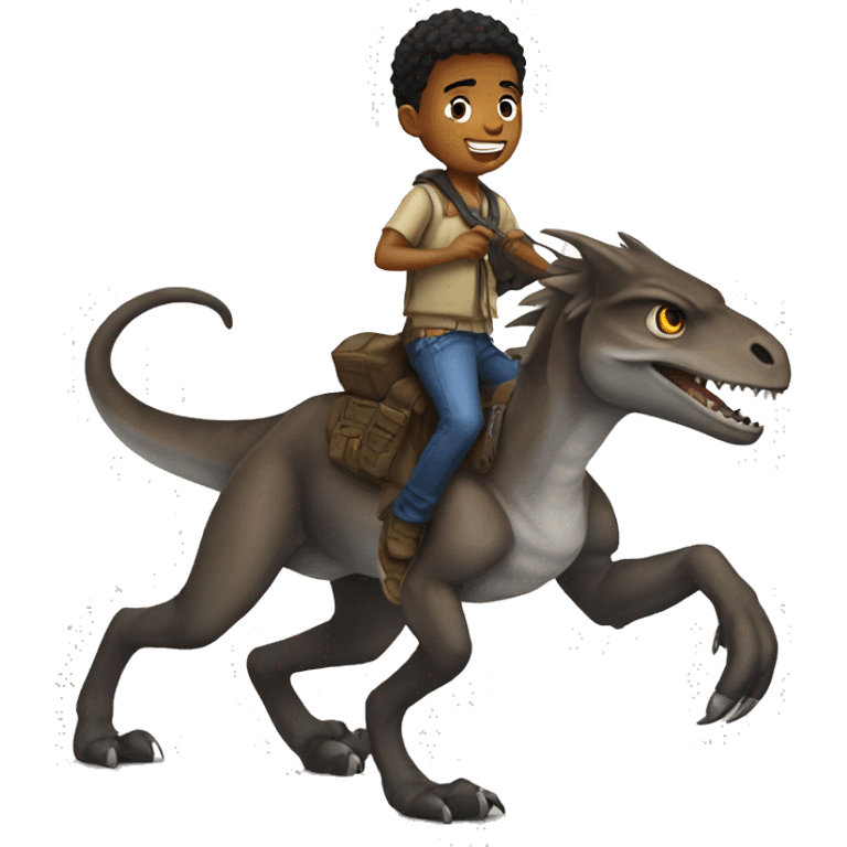 boy on raptor emoji