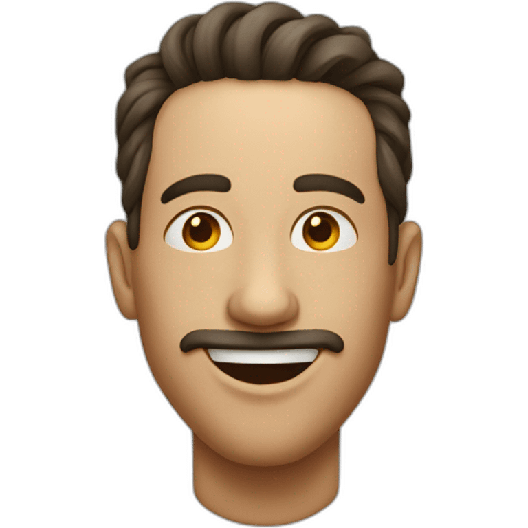 a man with the tip of his tongue but a firm mouth emoji