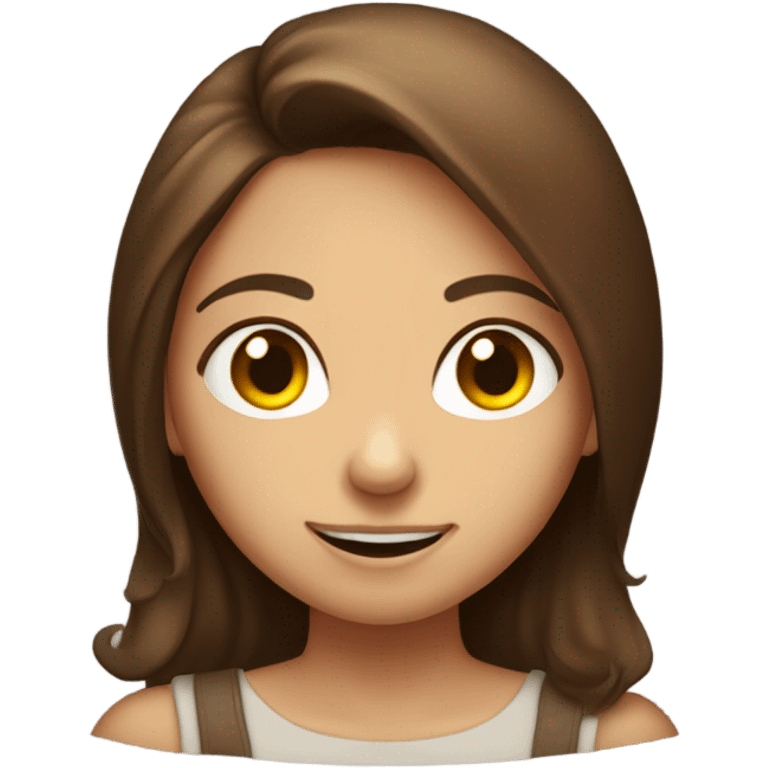 Mischievous brown hair girl with a devious idea emoji