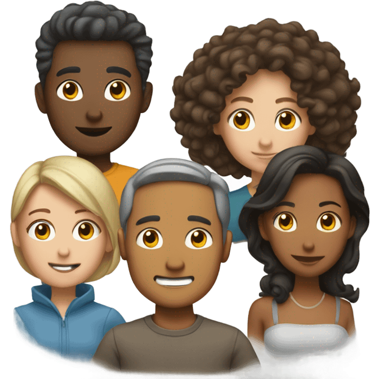 Core diverse group 5 people, 2 men 3 women emoji