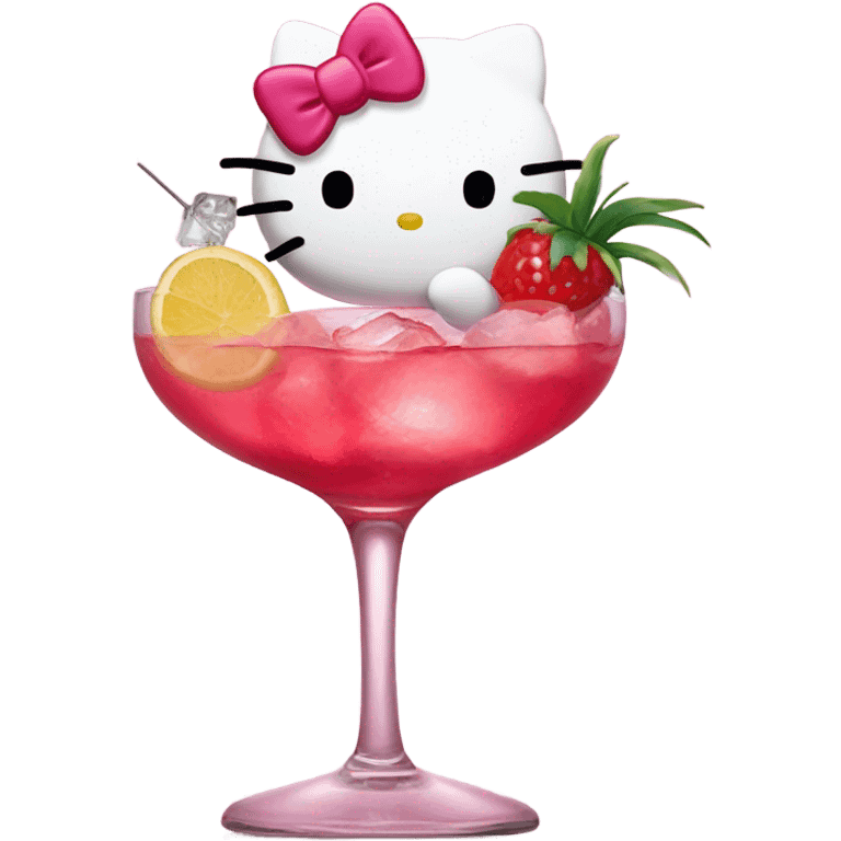 Hello kitty in cocktail  emoji