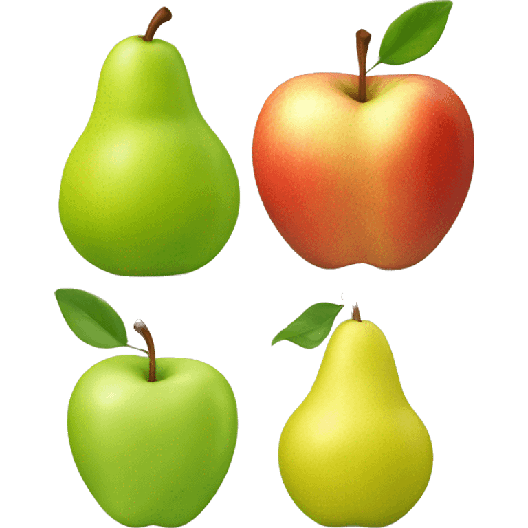 Pear and apple emoji