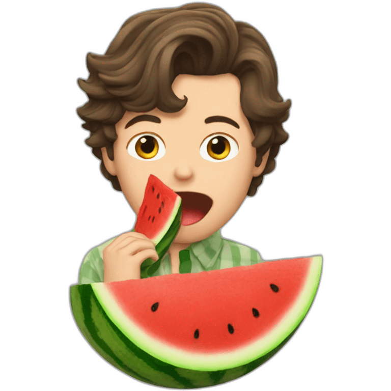 Harry Styles eating watermelon emoji