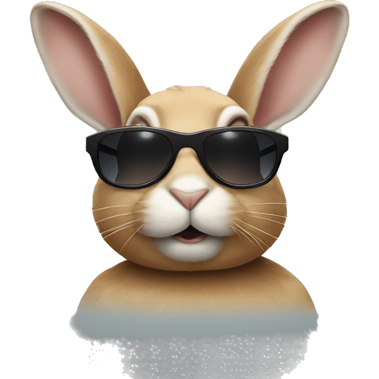 Rabbit with sunglasses  emoji