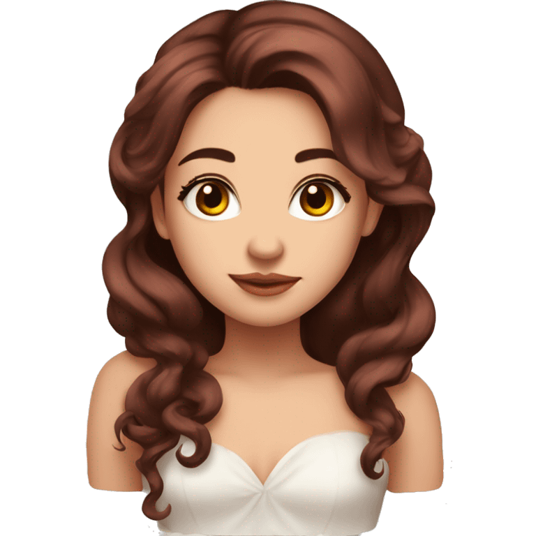 Beautiful, rose, red, flowers in hair, long dark brown hair, white fair skin emoji