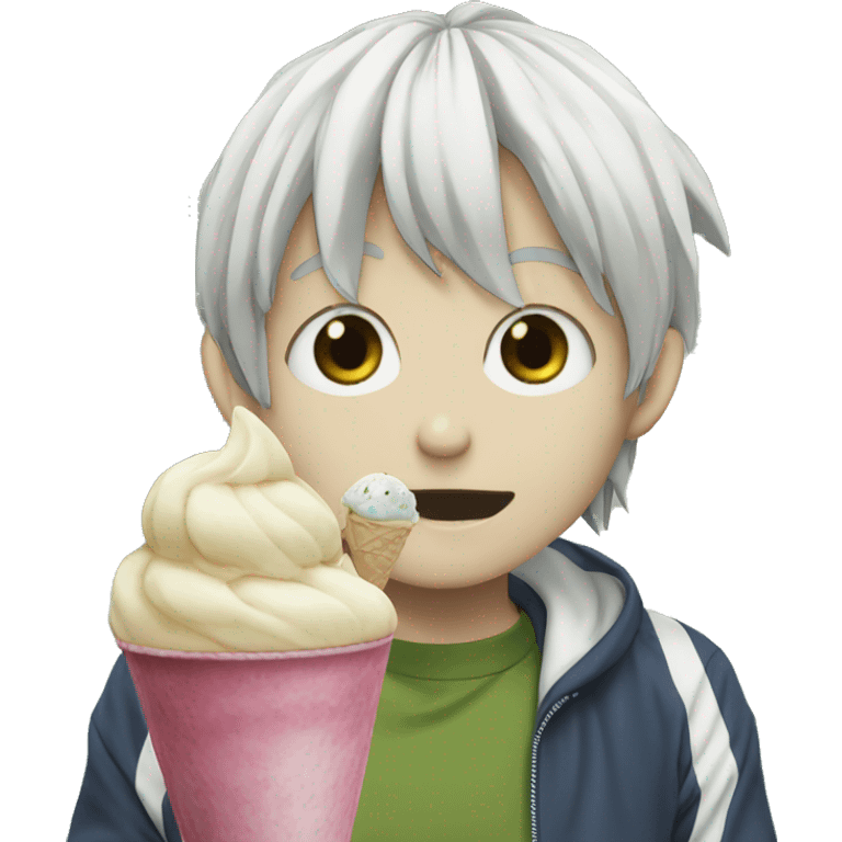 Kite from Hunter x Hunter eating ice cream  emoji