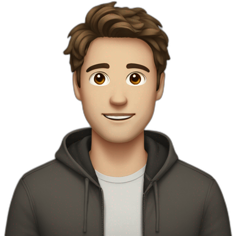 guy with brown hair, medium length hair, in his 20s emoji