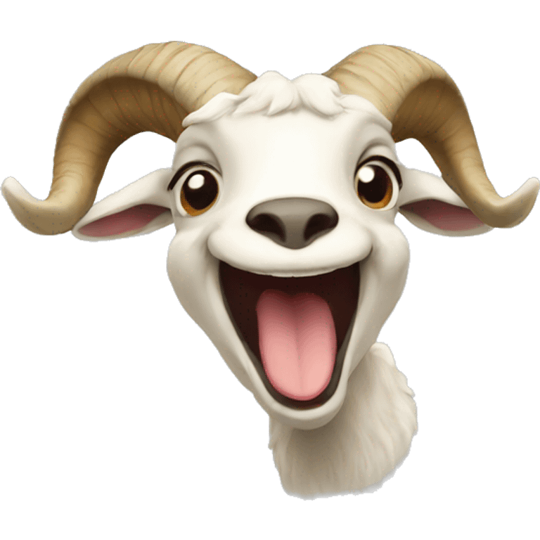 Laughing mushroom-goat emoji